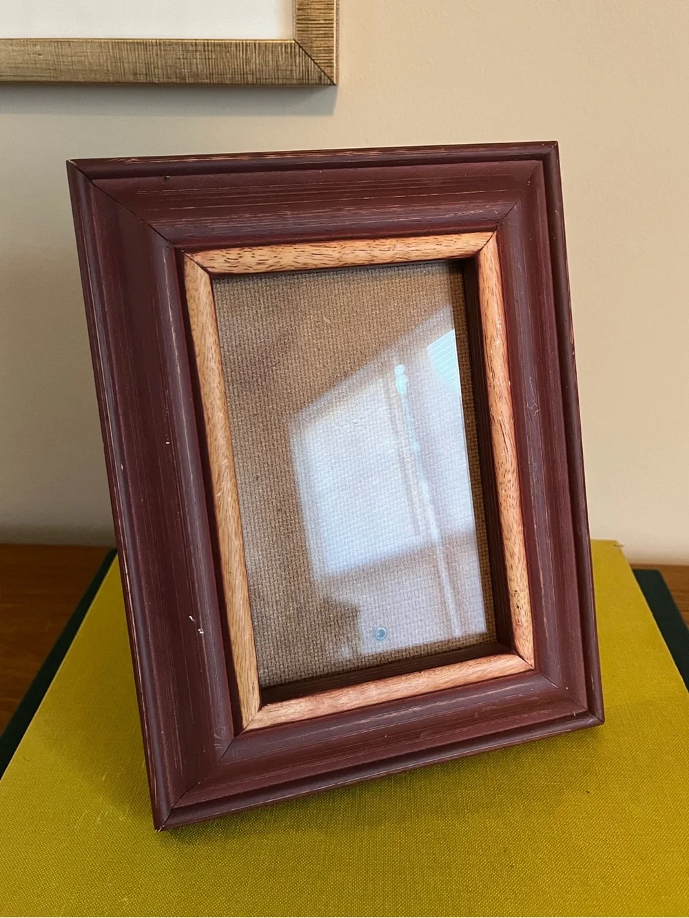 Red Wooden Tabletop Picture Frame